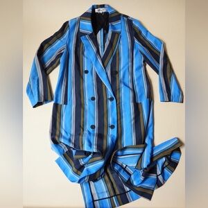 Diane Von Furstenberg Belted Silk Long Line Trench - Size Medium